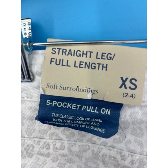 Soft Surroundings On The Prowl Animal Print Jean White Silver Size XS (2-4) NEW - Picture 5 of 7